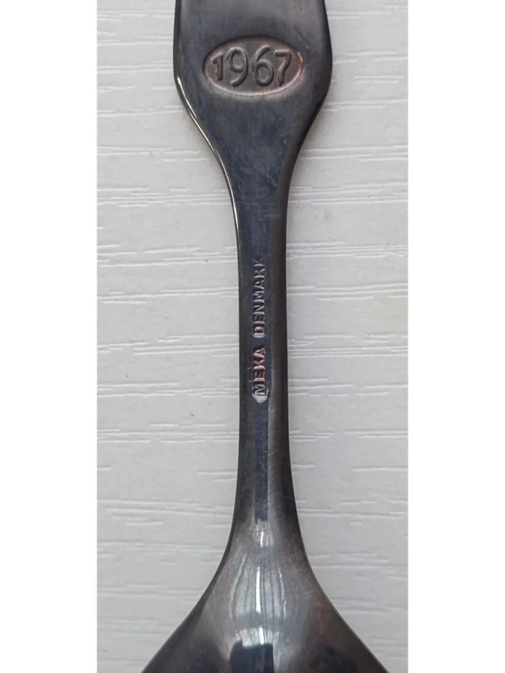 Vintage 1967 Meka Denmark Christmas Spoon - Enamel Angel Design w/ Original Box